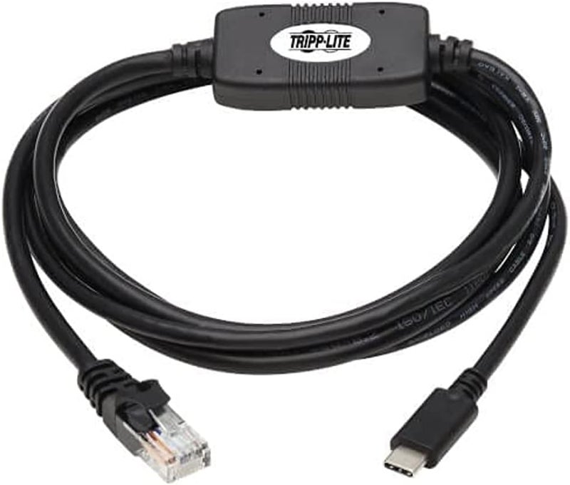 TRIPPLITE USB-C to RJ45 Serial Rollover Cable (M/M), Connect to Cisco Modem/Router/Serial-Based Device, Windows/macOS/Linux Compatible, 250 Kbps, 6 Feet / 1.8 Meter, 3-Year Warranty (U209-006-RJ45XC) - Image 1
